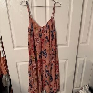 Lulu's Floral Midi Dress in Pink and Blue